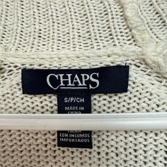 Chaps Women's beach view White Cardigan Sweater size small NWT - Picture 5 of 6